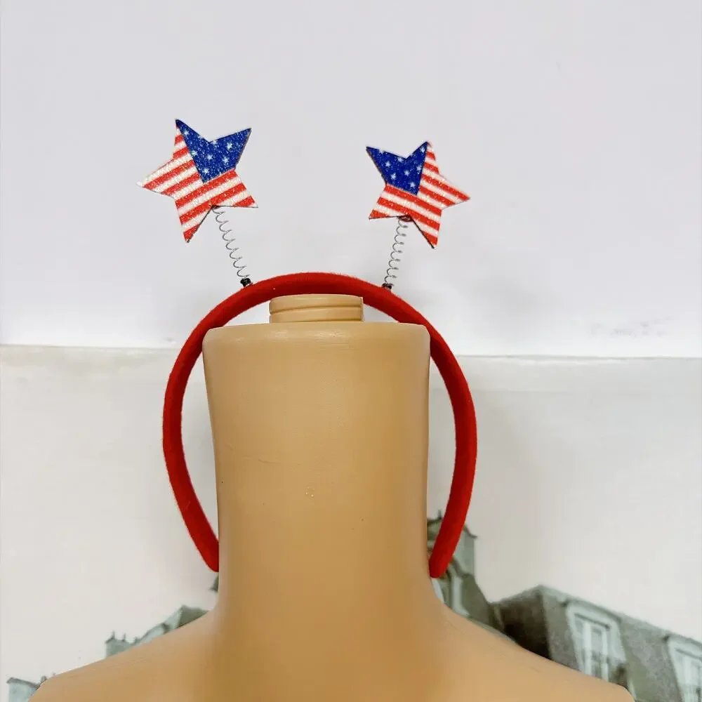 3Pcs 4th of July USA Flag Headbands for Adults & Kids